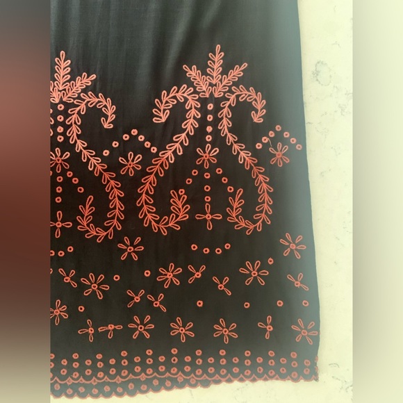 Sundance Vivienne Life Black Eyelet Dress Red Pink Embroidery Women's Size P8 - Picture 10 of 17